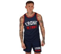 Kronk - Chaleco de boxeo, icónico chaleco de entrenamiento con apliques de Detroit, ropa de entrenamiento atlética duradera, chaleco deportivo cómodo para hombre, azul marino, M