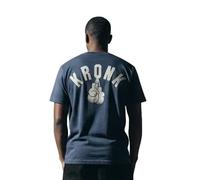 Kronk Faded Gloves & Sacrifice - Camiseta de boxeo de estilo vintage de ajuste relajado, color azul vaquero, camiseta gráfica de algodón de primera calidad para hombre, cómoda ropa casual para