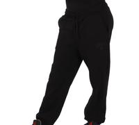 Kronk Pantalones deportivos de ajuste holgado para mujer, pantalones deportivos casuales de calle, logotipo de boxer, cintura elástica, forro polar de mezcla de algodón, entrenamiento y uso diario