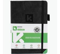 KRONO Planificador semanal premium | Lujoso planificador semanal y mensual para aumentar la productividad, enfoque, crecimiento personal, felicidad y éxito, sin fecha | A5 | Negro