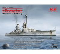ICM S.016 MAQUETA KRONPRINZ FULLHULL & WATERLINE WWI WWI ALEMÁN BATTLESHIP 1/700
