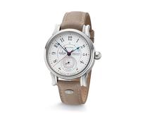 Kronsegler Conquistador Acero - Blanco | Reloj automático para hombre con indicador de reserva de marcha | Cristal de zafiro, fecha del puntero, correa de cuero, cierre desplegable, plata