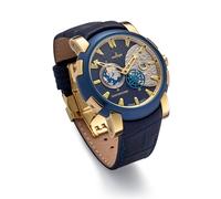 Kronsegler Mars Explorer - Reloj automático para hombre, color dorado y azul, 46 mm con cristal de zafiro, edición limitada