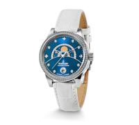 Kronsegler Morgenstern - Reloj de pulsera automático para mujer, acero y correa de piel, color azul