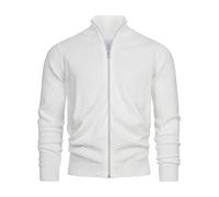 Kronstadt Hombres KSCarlo Zip Cardigan | Chaqueta de Punto con Cuello Alto Snow White XL