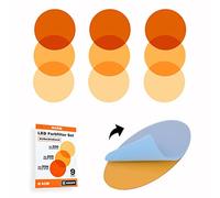 KROPP Láminas Autoadhesivas para Lámparas LED, ⌀4CM, Filtro de Color Blanco Cálido de 3 Tonos, Corrección de Luz Diurna a Incandescente, Juego de 9 Piezas (⌀ 40 mm)