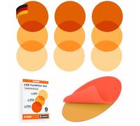 KROPP Láminas de Color Autoadhesivas para lámparas LED, Corte Circular 8 cm, 3 Tonos de Blanco cálido, Filtro de corrección de Color, de luz Diurna a incandescente, Filtro para focos LED