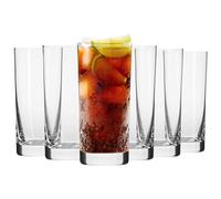 Krosno Blended Vasos Altos 350 ml Juego de 6 - Vasos Long Drink de Cristal sin Plomo para Agua, Zumo, Cócteles y Refrescos - Vasos Modernos Transparentes Aptos para Lavavajillas