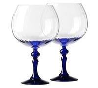 KROSNO Copas de Gin 660 ml con pie azul cobalto, juego de 2 - para Gin Tonic, Aperol Spritz y Cócteles - sin plomo - aptas para lavavajillas - Bubble Celebration Moments
