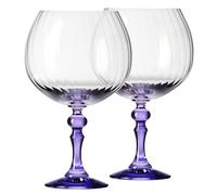 KROSNO Copas de Gin 660 ml con pie lavanda, juego de 2 - para Gin Tonic, Aperol Spritz y Cócteles - sin plomo - aptas para lavavajillas - Bubble Celebration Moments