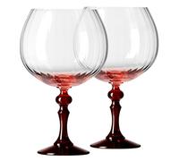 KROSNO Copas de Gin 660 ml con pie rojo, juego de 2 - para Gin Tonic, Aperol Spritz y Cócteles - sin plomo - aptas para lavavajillas - Bubble Celebration Moments