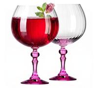 KROSNO Copas de Gin 660 ml con pie rosa, juego de 2 - para Gin Tonic, Aperol Spritz y Cócteles - sin plomo - aptas para lavavajillas - Bubble Celebration Moments