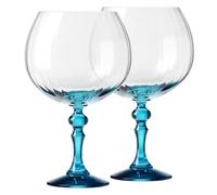 KROSNO Copas de Gin 660 ml con pie turquesa, juego de 2 - para Gin Tonic, Aperol Spritz y Cócteles - sin plomo - aptas para lavavajillas - Bubble Celebration Moments