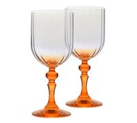 Krosno Copas de vino 300 ml con pie naranja, juego de 2 - para vino tinto y blanco, mocktails y agua - cristal sin plomo - aptas para lavavajillas - Bubble Celebration Moments