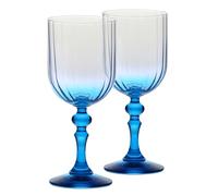 Krosno Copas de vino 300 ml con pie turquesa, juego de 2 - para vino tinto y blanco, mocktails y agua - cristal sin plomo - aptas para lavavajillas - Bubble Celebration Moments