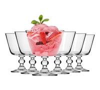 Krosno Copas Helado Postre Cristal Vasos | Conjunto 6 Piezas | 380 ML | Krista Collection | Perfectos para Uso en Casa, Restaurante y en Fiestas | Apto para Lavavajillas