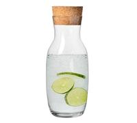 Krosno Jarra Garrafa Agua Zumo con Corcho Tapa | 1000 ML | Pure Collection | Perfectos para Uso en Casa, Restaurante y en Fiestas | Apto para Lavavajillas