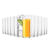 Krosno Pure Vasos 200 ml, Set de 12, Cristal sin Plomo, Vasos Altos y Delgados para Agua Zumo Bebidas, Diseño Minimalista, Resistentes, Apto Lavavajillas, Fabricados en Europa