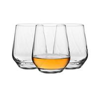 Krosno Splendour LUMI Vasos 430 ml Set de 3, Cristal sin Plomo, Vasos Elegantes para Agua Zumo Cócteles, Diseño Óptico Moderno, Resistentes, Fabricados en Europa