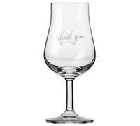 Krosno Vaso con texto en inglés Thank you, Gracias para whisky, brandy y licores de 110 ml, 1 unidad, elegante cristal sin plomo, regalo decorativo