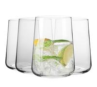 Krosno Vasos de agua, bebidas y jugos | 490 ml | Juego de 4 | Colección Infinity | Juego de cristalería duradera sin plomo | Vasos de cristal, vasos de vidrio | Ideal para el hogar y el bar | Vasos