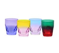 Krosno - Vasos de whisky 260 ml - Set de 4 unidades, 4 colores unidades - Colección Aurora - Cristal sin plomo - Vidrio pintado a mano