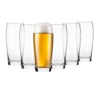 Krosno - Vasos para Cerveza 570 ml (500 ml útil) - Juego de 6 unidades - Colección Chill - Forma Clásica, Fondo Grueso, Cristal sin Plomo