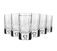 Krosno - Vasos para vodka de 50 ml, juego de 6 piezas - Cristal - 2 diseños de corte - Para licor y licores caseros - Hechos y tallados a mano - Colección Saga - Ideal como regalo