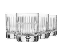 Krosno - Vasos para whisky, bourbon y escocés de 250 ml - Juego de 4 piezas - Colección Saga - Cristal tallado - Hechos a mano - Ideal como regalo