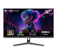 Kroteaup Monitor UHD para juegos de 32 pulgadas, (3840 x 2160), HDR400, DCI-P3 86%, 100% sRGB, Cuidado de los ojos, Freesync, HDMI, puerto Dp y altavoz integrado, pared de soporte