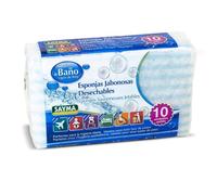 KROWN - 120 Esponjas Jabonosas Desechables Sayma con Aloe Vera y Camomila, Perfectas para Viajes y Cuidado Personal, Ideal para Gimnasio y Asistencia a Mayores, Azul, 10 Unidades, 12 Paquetes