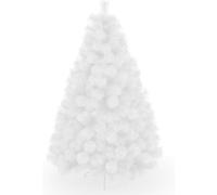 KROWN - Árbol de Navidad Blanco Artificial, Material PVC Aguja de Pino, Hogar Decoración para Navidad, con Soporte de Metalico, Fácil Montaje (150 cm)