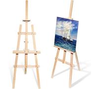 KROWN - Caballete de Pintura de Madera 150 cm, Ajustable y Plegable, Ideal para Arte, Decoración, Bodas y Uso Infantil o Adulto