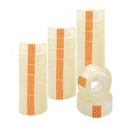 KROWN - Cinta Adhesiva, Celo Transparente 12/24 / 24 Uds. Para escuela, Cinta de Celofan, Suministros de Oficina, Cintas Papelería, Fixo, Pack Ahorro / 18mm x 35m (24 Rollos)