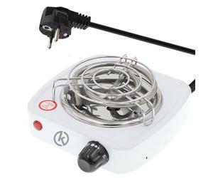 KROWN - Hornillo Eléctrico Portátil de 500W, Encendedor de Carbón para Cachimba o Shisha, Antiadherente Esmaltado de Acero Inoxidable
