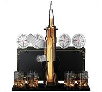 Krown Kitchen - Decantador de whisky pistola - jarra whisky - 4 Vasos de Whisky - Regalos de Hombres