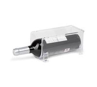 KROWN - Organizador de Botellas 10x10x20cm, Botellero Apilable Transparente, Botellero Vino Nevera, Botellero Encimera, Almacenamiento Botellas, Porta Botellas Apilable (1 Porta Botella)