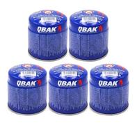 KROWN - Pack 5 Bombonas de Gas 190gr, Cartucho con Sistema de Bloqueo, Limitador de Fugas para Hornillo de Camping, Butano-Propano