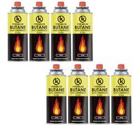 KROWN - Pack de 8 Cartuchos de Gas Butano 227g para Hornillos Quemadores, Cartucho de Gas para Camping 250, Bombonas (8 Unidades)