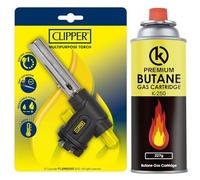 KROWN - Pack Profesional de Soplete de Cocina: Cabezal y Cartucho de Gas 227g con Llama Ajustable, Ideal para Flambeado de Postres