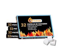 KROWN - Pastillas de Encendido, Pastillas de Fuego para Carbón, Chimeneas, Estufas y Barbacoas - 32 Unidades por Paquete, Eficientes y Rápidas (768 Pastillas / 24 Paquetes)