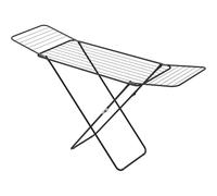 KROWN - Tendedero de Ropa Plegable de Metal Ligero, Color Negro, Capacidad 20 Metros, Medidas 180x55x89 cm, Portátil, Compacto y Resistente para Interiores y Exteriores (Negro)