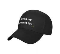 KRSSEIXC Viviendo mi Vida más Bien, Camiseta gráfica Divertida Gorra de béisbol Sombrero de Pesca Sombrero de Golf Genuino Béisbol Hombres Mujeres