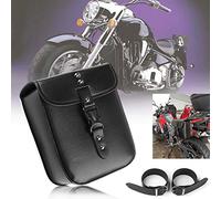 Krtopo 1 UNIDS Motocicleta PU Bolsa de Cuero de la Silla de Montar Impermeable Lado Lateral de la Motocicleta Tanque de Equipaje Negro