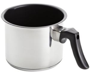 Krüger 2112B - Jarra de Acero para Calentar Leche, 12 centímetros, Color Plateado y Negro