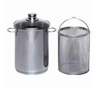 Krüger espárragos con colador, 16 cm de diámetro, Olla de Acero Inoxidable, 4,2 l, Plata