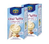 Krüger Chai Latte Classic India menos dulce, vainilla-canela, té de la leche de bebida y templado, 2 Pack, 2 x 10 monodosis bolsa