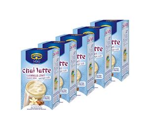 Krüger Chai Latte Classic India menos dulce, vainilla-canela, té de la leche de bebida y templado, 5 Pack, 5 x 10 monodosis bolsa