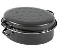 Krüger Asador de Gansos De Negro Esmaltado Acero Con Canto de Cromo 38cm
