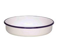 Krüger 'Karl 442 F/24/B - Cuenco Redondo Pulgadas sombrilla (Diámetro 24 cm - Cuenco Redondo, Acero, Color Blanco con Borde Azul, 24 x 5, cm